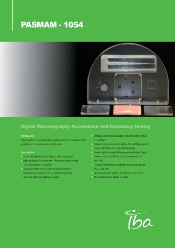 PASMAM - 1054 - IBA Dosimetry