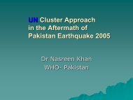 UN Cluster Approach Response to Pakistan Earthquake 2005 - IAWG