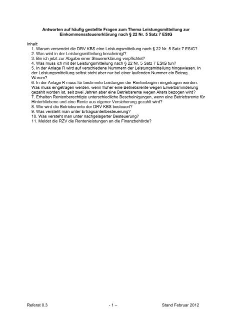 Leistungsmitteilung § 22 EStG - 2011 (PDF/38 KB) - Knappschaft ...