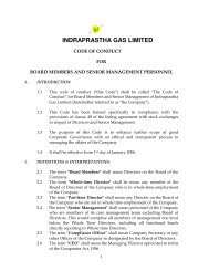 Code Of Conduct - Indraprastha Gas Limited