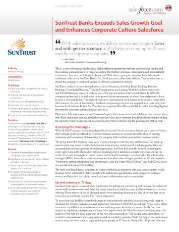 SunTrust Banks Exceeds Sales Growth Goal and ... - Salesforce.com
