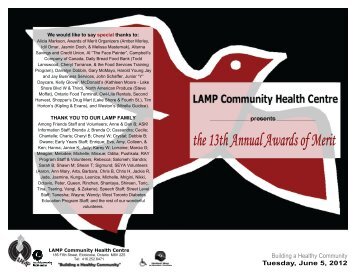 Awards of Merit PROGRAMME 2012 - LAMP CHC!