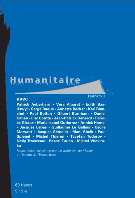 Revue Humanitaire nÂ°3 - automne 2001 - MÃ©decins du Monde