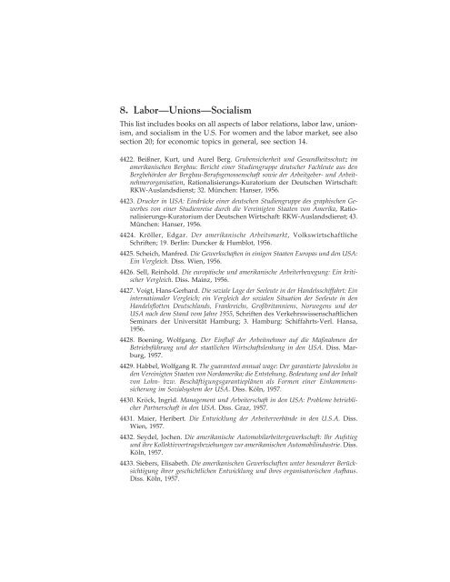 8 Labor Unions Socialism German Historical Institute
