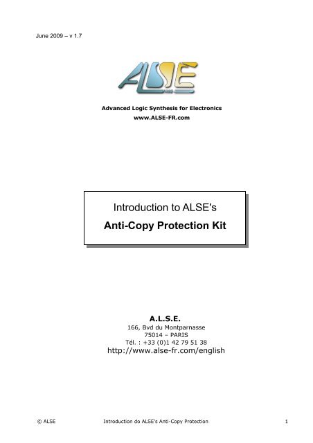 FPGA Anti-Copy Protection System - ALSE