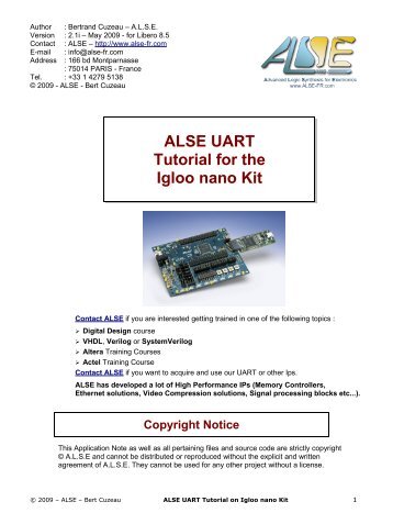 ALSE UART Igloo nano Starter Kit Tutorial