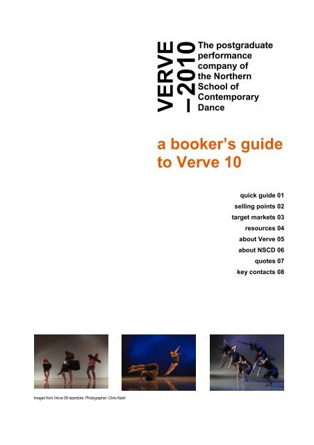 V E R V E - Northern School of Contemporary Dance