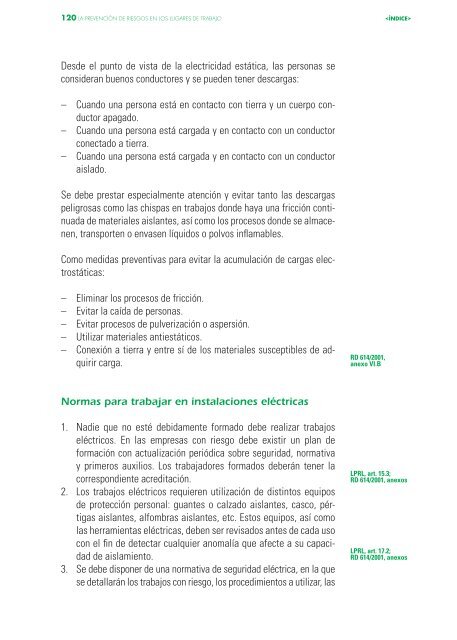 La prevención de riesgos en los lugares de trabajo 2014impresora