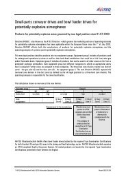 Small-parts conveyor drives and bowl feeder drives for potentially ...