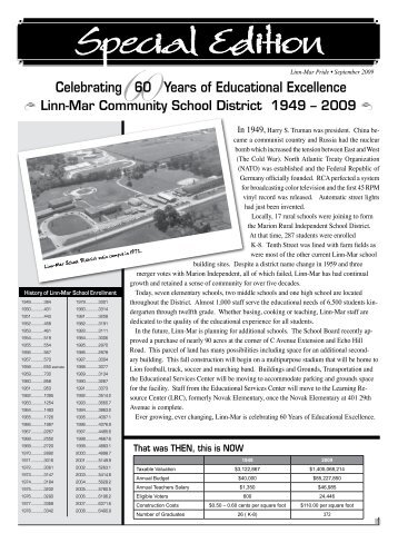 60th Anniversary tab - Linn-Mar Community School District