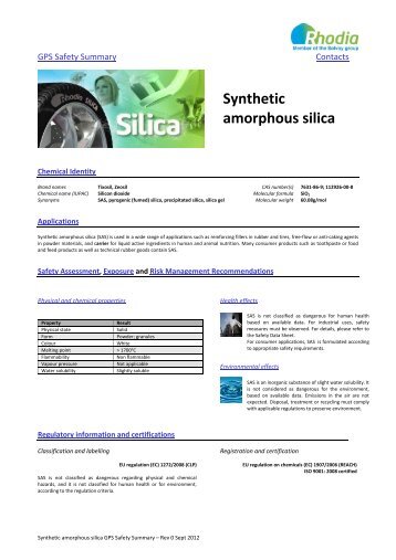 Synthetic amorphous silica - Rhodia