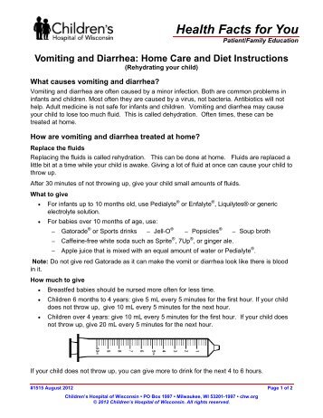 Vomiting and Diarrhea - Children's Hospital of Wisconsin