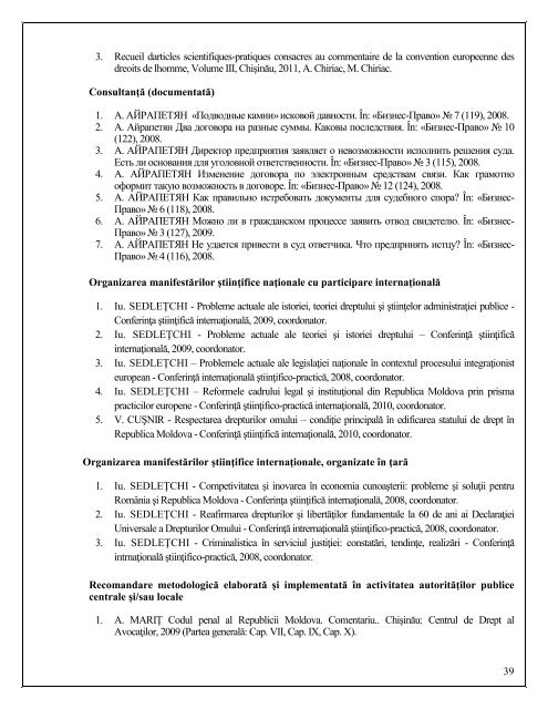 Raport de autoevaluare ştiinţifică a Universităţii de Studii Europene ...