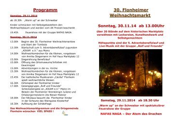 Programm 30. Flonheimer Weihnachtsmarkt