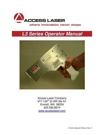 L3 Series Operator Manual - ILPhotonics.com