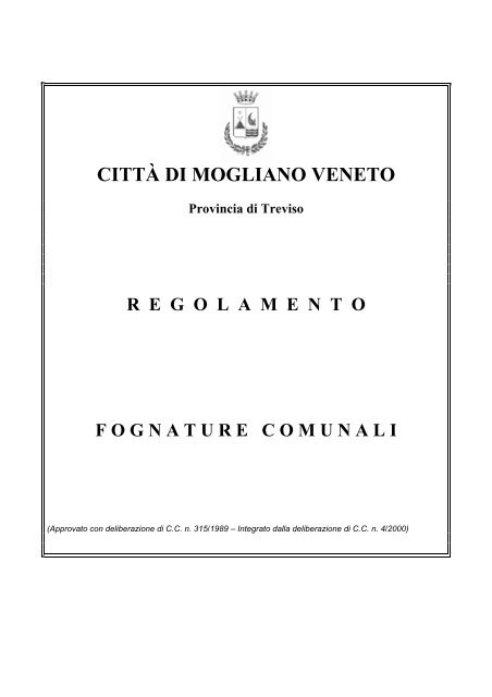 e vietato scaricare nella fognatura il liquido REGOLAMENTO DEL SERVIZIO DI FOGNATURA E DEPURAZIONE NELL'A.T.O. VERONESE