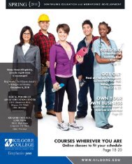 table of contents - Kilgore College