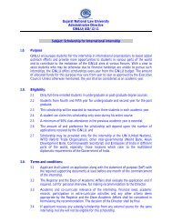 Guideline for International Internship - Gujarat National Law University