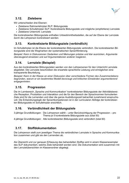 Download Schullehrplan ABU, EFZ - Bildungszentrum Interlaken