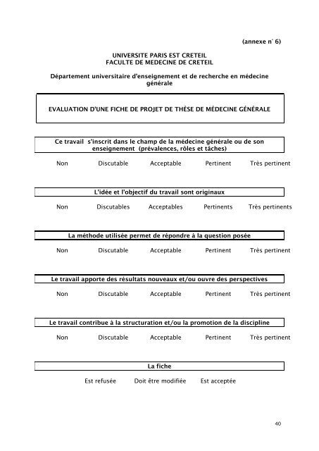 LA THESE DE L’ETUDIANT EN MEDECINE GENERALE