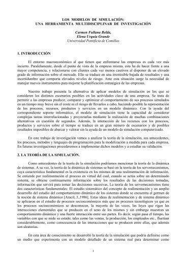 LOS MODELOS DE SIMULACIÃN - Encuentros Multidisciplinares