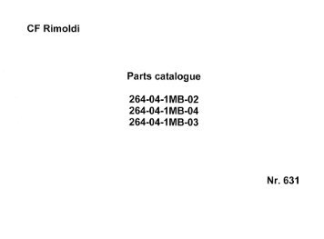 Page 1 CF Rimoldi Parts catalogue 264-04-1MB-02 264-04-1MB-04 ...