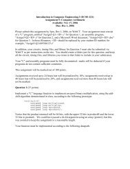 Introduction to Computer Engineering I (ECSE-221) Assignment 5 ...