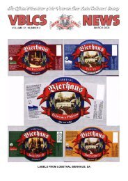 View Newsletter Online - The Victorian Beer label Collectors Society