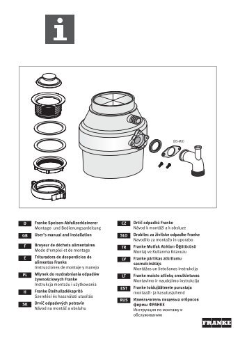 PL H GB FED SK Franke Speisen-Abfallzerkleinerer ... - Netrauta.fi
