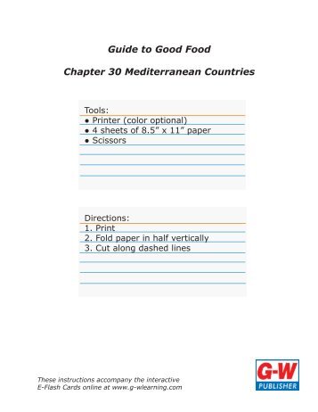 Guide to Good Food Chapter 30 Mediterranean Countries