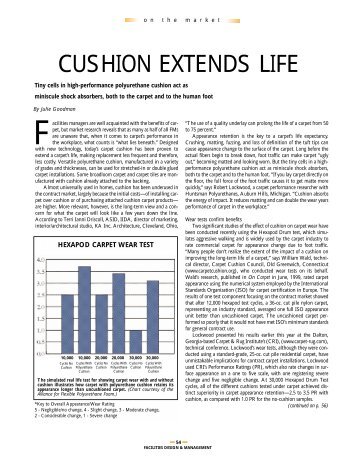 CUSHION EXTENDS LIFE - Alliance for Flexible Polyurethane Foam