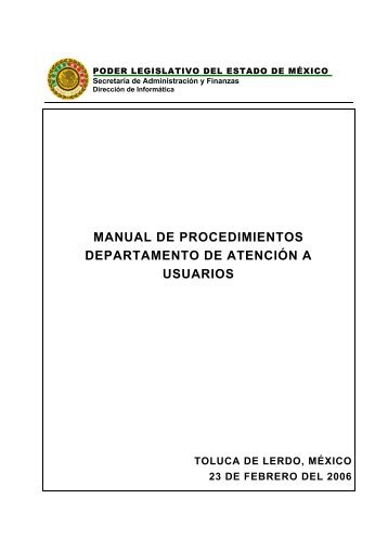 manual de procedimientos departamento de atención a usuarios