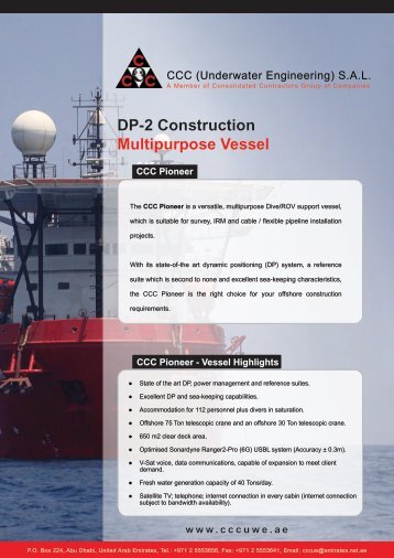 CCC Pioneer â DP-2 MSV Specifications (PDF Format)