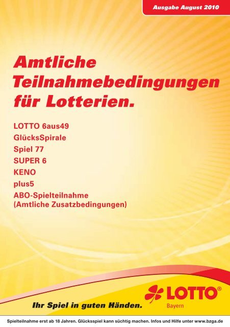 Amtliche Teilnahmebedingungen fÃ¼r Lotterien. - LOTTO Bayern