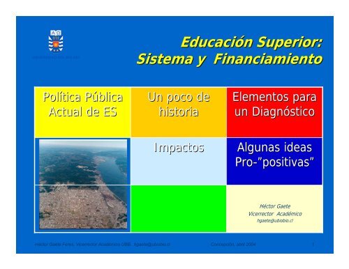 Educación Superior: Sistema y Financiamiento - Universidad del Bío ...