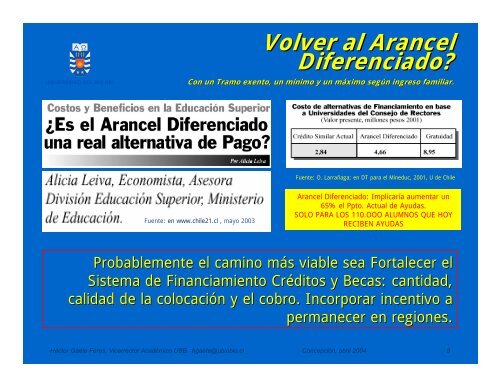 Educación Superior: Sistema y Financiamiento - Universidad del Bío ...