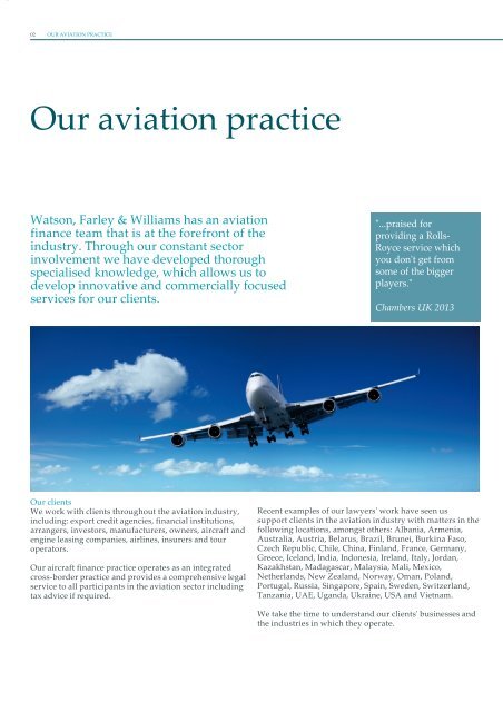 Aviation Finance - Watson, Farley & Williams