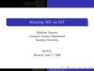 Attacking AES via SAT - Department of Computer Science