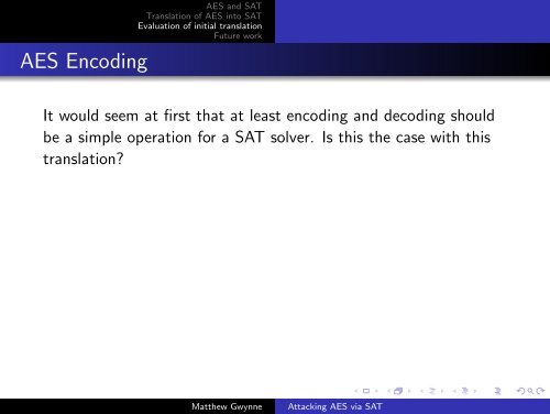 Attacking AES via SAT - Department of Computer Science