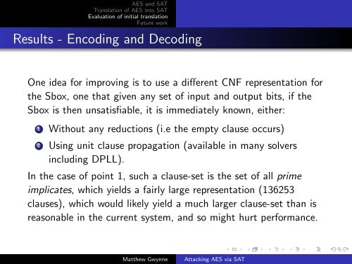 Attacking AES via SAT - Department of Computer Science