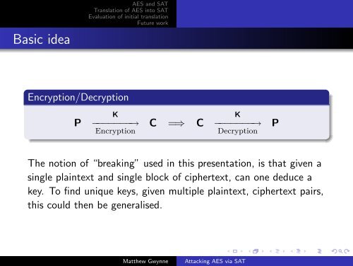 Attacking AES via SAT - Department of Computer Science