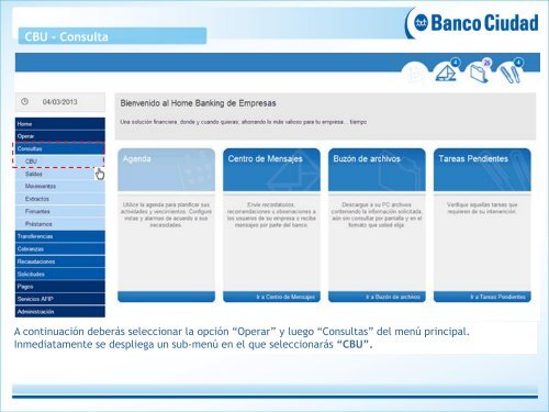 Guia del Usuario - Consulta de CBU - Banco Ciudad