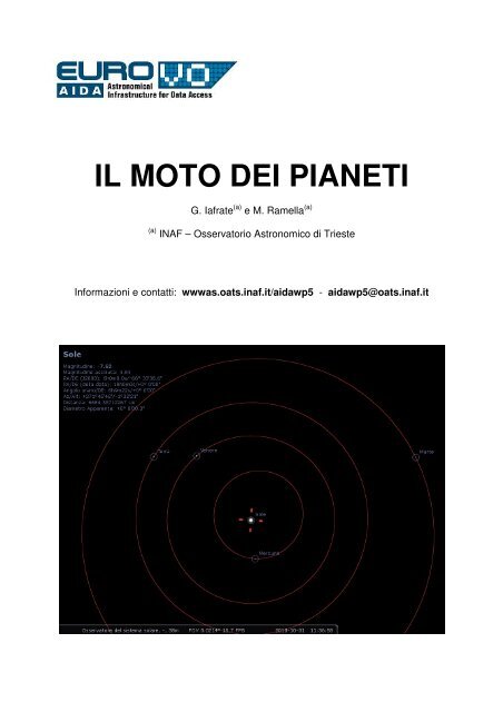 Il moto dei pianeti (modello geocentrico ed eliocentrico ... - INAF-OAT