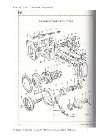 Laycock Type LH overdrive components - V8 Register