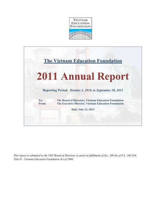 The Vietnam Education Foundation 2011 Annual Report