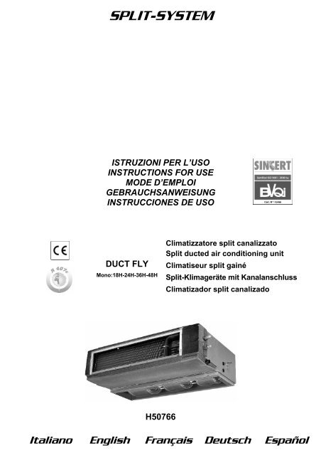 H50766-v00 Manuale Istruzioni Duct Fly R407c - Rhoss