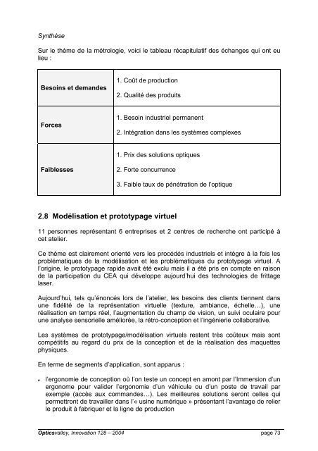 Etude Paris-Optique-Transport, 2004 - Opticsvalley