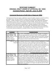 RESPONSE SUMMARY - Puget Sound Clean Air Agency