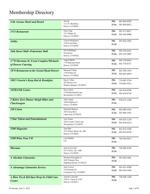 Membership Directory