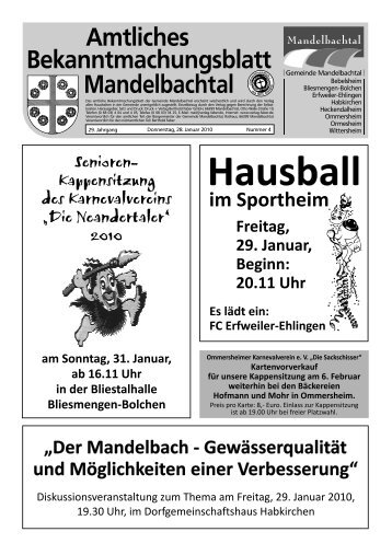 Der Mandelbach - Gewässerqualität und ... - Mandelbachtal